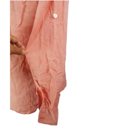 J Crew Women sz S Long Sleeves Buttons Down shirt Salmon Pink 100% Cotton - Picture 7 of 8